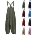 thumbnail image 1 of Feancey Womens Casual Harem Jumpsuits Baggy Casual Bib Overalls Summer Adjustable Strap Wide Leg Rompers Loose Fit Hippie Jumpsuit with Pockets Navy XXL, 1 of 10
