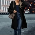 thumbnail image 1 of Feancey Womens Chunky Knitted Cardigan Winter Fashion Hooded Cable Knit Cardigans Mid Length Casual Loose Sweater Coats with Pockets Black M, 1 of 8