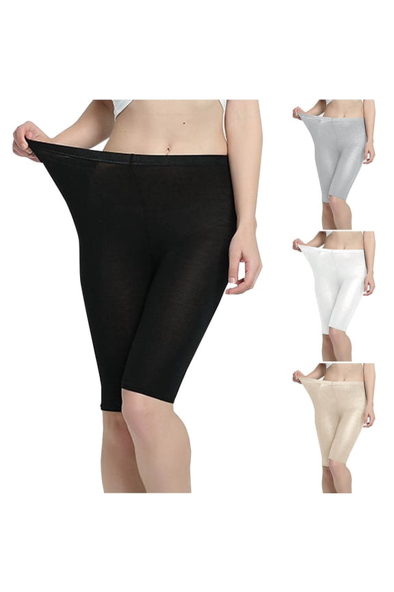 Womens Compression Shorts Gym High Waist Knee Length Biker Shorts Stretch Shapewear Yoga Workout Shorts Slim Fit Modal Short Pants Gray XL