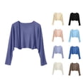 thumbnail image 1 of Feancey Womens Cropped Cardigans Lightweight Long Sleeve Knit Cardigan Jacket Soft Knitted Hollow Out Open Front Sweater Cover Up Tops Sky Blue Free Size, 1 of 6