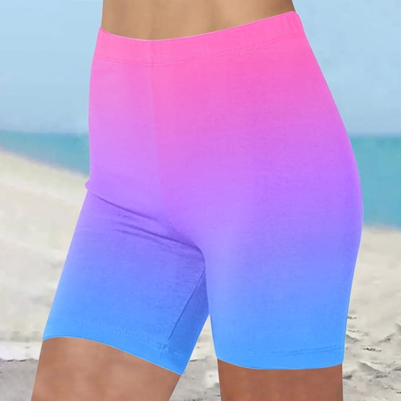 Feancey Womens Fashion Biker Shorts Tie Dye Print Summer Beach Shorts Milk Silk Soft Pajama Bottoms Comfort Casual Athletic Shorts Light Blue 3XL