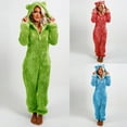 thumbnail image 1 of Feancey Womens Fleece Overalls Winter,Cute Onesie for Women Thicken Warm One Piece Pajamas Winter Fleece Fuzzy Romper Sleepwear Comfy Plush Pjs Homewear Green S, 1 of 7