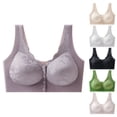 thumbnail image 1 of Feancey Womens Front Closure Bras No Underwire Comfort Support Bra Wide Strap Casual Everyday Brassieres Push Up Bralette Daily Wear White XXL, 1 of 4