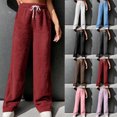thumbnail image 1 of Feancey Womens Fuzzy Pajama Pants Winter Fleece Warm Pj Bottoms Drawstring High Waisted Lounge Trousers Comfy Plush Sleep Pants with Pockets Pink L, 1 of 4