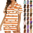 thumbnail image 1 of Feancey Womens Halloween Pajama Sets Short Sleeve Button Down Sleepwear with Shorts 2 Piece Outfits Holiday Novelty Printed Lounge Set Pjs Two Piece Multicolor XXL, 1 of 6