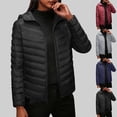 thumbnail image 1 of Feancey Womens Lightweight Puffer Jacket Winter Plus Size Hooded Down Coats Slim Fit Casual Zip Up Quilted Jackets Solid Color Padded Outwear with Pockets Black 3XL, 1 of 3