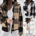 thumbnail image 1 of Feancey Womens Plaid Shacket Jacket Winter Fleece Warm Zip up Jackets Fuzzy Long Sleeve Collared Outerwear Thicken Thermal Overcoat White M, 1 of 6