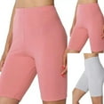 thumbnail image 1 of Feancey Womens Plus Size Biker Shorts Seamless High Waisted Yoga Leggings Tummy Control Running Workout Shorts for Gym Fitness Running Beige S, 1 of 3