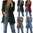 thumbnail image 1 of Feancey Womens Plus Size Blazers Dressy Casual Business Work Jackets Notch Lapel Long Sleeve Elegant Suit Jacket with Pockets Gray 3XL, 1 of 7