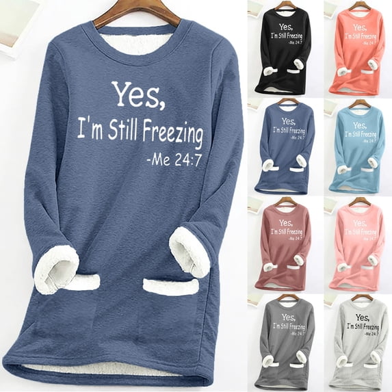 Feancey Womens Plus Size Christmas Sweatshirts Winter Sherpa Lined Crewneck Pullover Fuzzy Fleece Thermal Tunic Tops Soft Long Sleeve Pajamas with Pockets Gray 3XL
