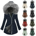 thumbnail image 1 of Feancey Womens Plus Size Long Puffer Jacket Winter Sherpa Lined Warm Down Coats Thicken Windproof Parka Jackets Full Zip Padded Outerwear Black L, 1 of 6