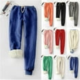 thumbnail image 1 of Feancey Womens Plus Size Sweatpants Winter Sherpa Lined Jogger Pants Fuzzy Fleece Warm Pajama Pants Tapered Leg Casual Sleepwear Trousers Black 3XL, 1 of 4