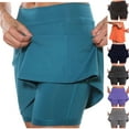 thumbnail image 1 of Feancey Womens Plus Size Workout Skorts Tummy Control Golf Tennis Skirts with Shorts Milk Silk Stretch Mid Rise Yoga Athletic Skirt Green 4XL, 1 of 6