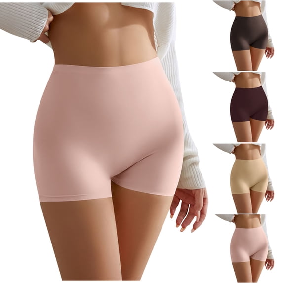 Feancey Womens Seamless Athletic Shorts Cool Ice Silk Yoga Workout Shorts Breathable Quick Dry Gym Running Dance Shorts Beige L