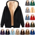 thumbnail image 1 of Feancey Mens Sherpa Lined Zip Up Jacket Hooded Fuzzy Fleece Sweatshirt Jackets Winter Warm Zipper Hoodies Fashion Coats with Pockets Beige S, 1 of 4