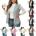 thumbnail image 1 of Feancey Womens Sleeveless Cardigans Lightweight V Neck Open Front Cardigan Vest Curved Hem Solid Color Waistcoat Dressy Casual Layering Vests for Daily Office Wear Gray M, 1 of 6