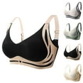 thumbnail image 1 of Feancey Womens Sports Bras Padded High Support Wireless Brassiere Adjustable Straps Plus Size Bra Printed Casual Push up Bras Black L, 1 of 3