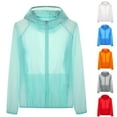 thumbnail image 1 of Feancey Womens Sun Hoodies UV Protection Long Sleeve Zip up Jackets Outdoor Waterproof Hiking Hoodie Summer Athletic Lightweight Jacket Blue XXL, 1 of 10
