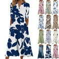 thumbnail image 1 of Feancey Womens T Shirt Maxi Dresses Summer Boho Floral Long Dress Half Sleeve Casual Button V Neck A-Line Dresses Loose Flowy Beach Vacation Dress with Pockets Hot Pink 3XL, 1 of 6