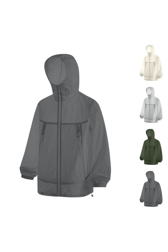 Womens Waterproof Raincoat Lightweight Rain Jacket Hooded Windbreaker Softshell Jackets Outdoor Active Hiking Rain Coats with Zipper Pockets Green M