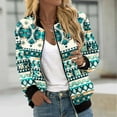 thumbnail image 1 of Feancey Womens Western Jackets Lightweight Casual Aztec Printed Bomber Jacket Fall Long Sleeve Zipper Coats Outdoor Windproof Jackets with Pockets Multicolor L, 1 of 6
