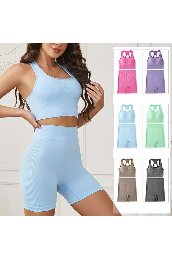 Workout Sets for Women Racerback Sports Bras and Seamless Yoga Shorts 2 Piece Outfits Comfy Breathable Gym Athletic Set Khaki XL