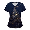 thumbnail image 1 of Feancey Xmas Scrub Tops Women 2024 Trendy Christmas Tree Print Nursing Shirts Holiday Casual Short Sleeve V Neck Stretchy Scrubs Uniforms Christmas Clearance Sale Multicolor#9 S, 1 of 3