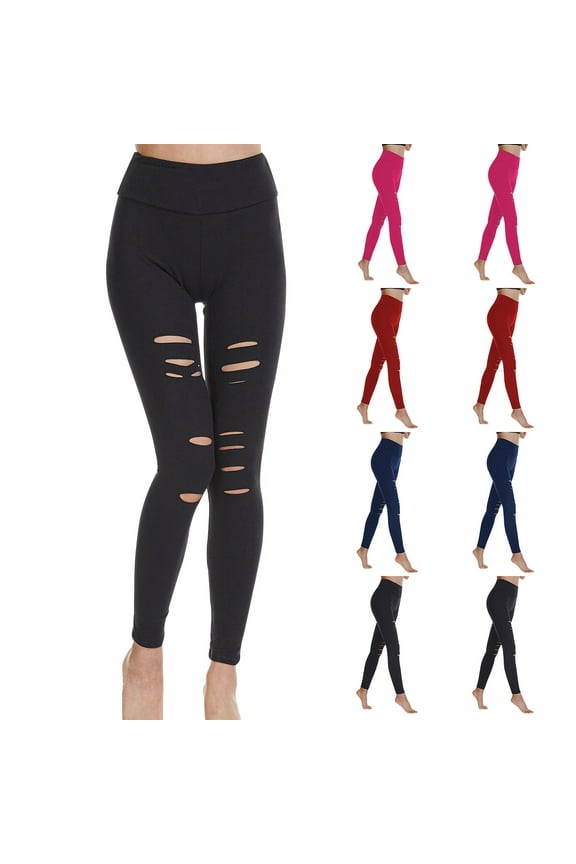 Yoga Leggings for Women High Waisted Workout Tights Buttery Soft Skinny Pants Stretchy Slim Fit Legging Pants with Holes Novelty Gifts Gray XXL