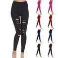 thumbnail image 1 of Feancey Yoga Leggings for Women High Waisted Workout Tights Buttery Soft Skinny Pants Stretchy Slim Fit Legging Pants with Holes Summer Sales Hot Pink XL, 1 of 4