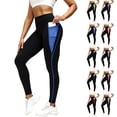thumbnail image 1 of Feancey Yoga Leggings for Women with Pocket High Waisted Butt Lifting Workout Leggings Breathable Quick Dry Athletic Tights Color Block Skinny Pants Army Green L, 1 of 6