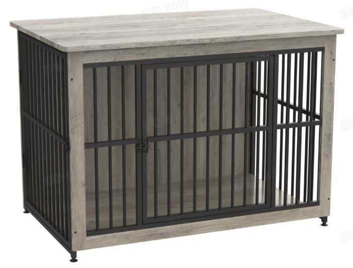 Feandrea Dog Crate Furniture Side End Table Modern Kennel for Dogs Indoor up to 70 lb Heavy Duty Dog Cage Heather Greige