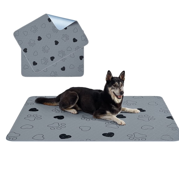 Feandrea Washable Pee Pads for Dogs, 2 Pack, Reusable Dog Pads, 60 x 48 Inches, XL, Waterproof Pet Training Pads, Leakproof, Non-Slip, Super Absorbent, for Dogs, Cats, Rabbits, Gray