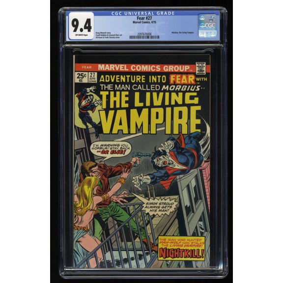 Fear #27 CGC NM 9.4 Off White Morbius! Comic Book