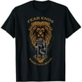 thumbnail image 1 of Fear Ends Where Faith Begins Christian Faith Over Fear Lion T-Shirt Shirts, 1 of 3
