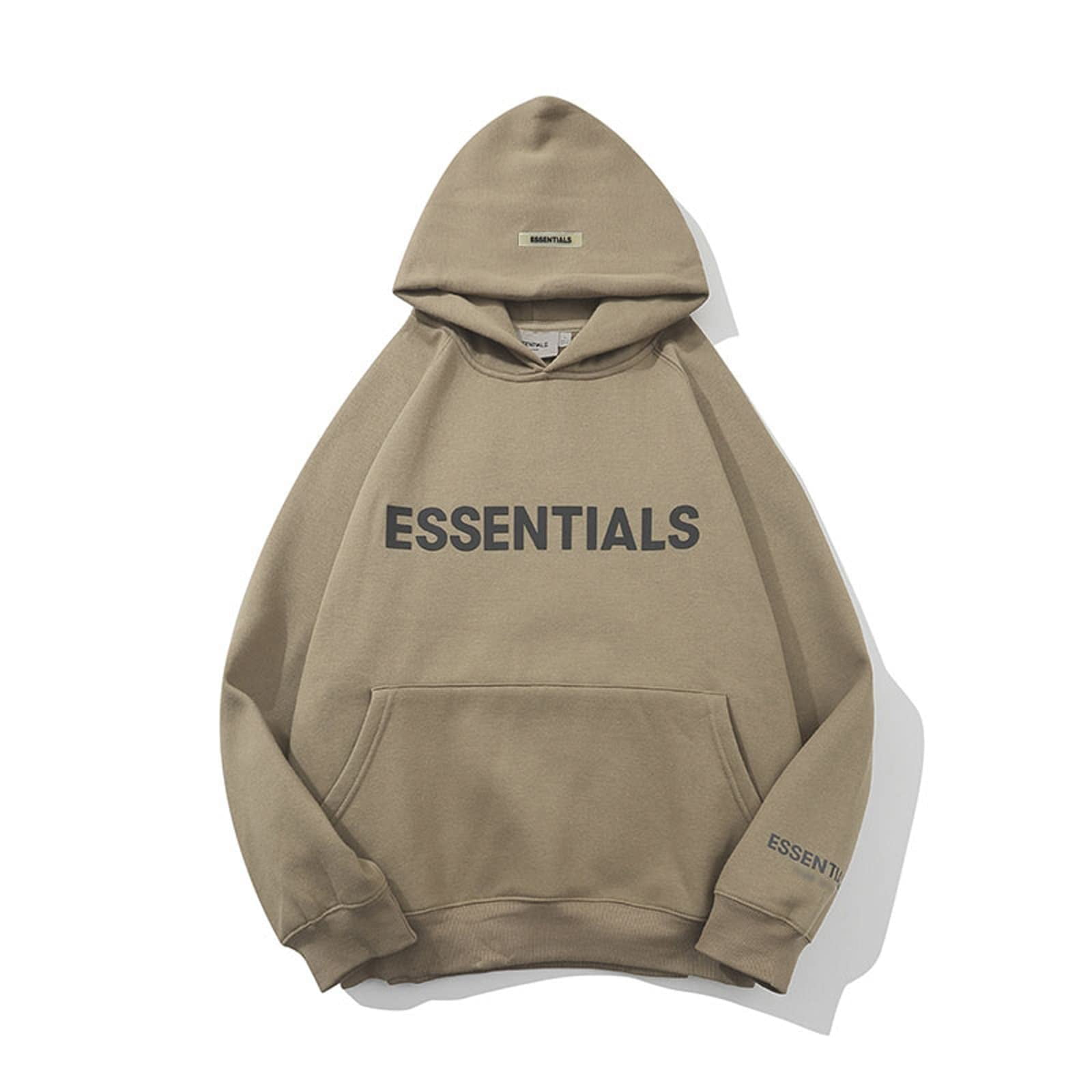 Fear God Hoodie Hip Hop Graphic essential Hoodies for Men Women Cotton Pullover Loose Unisex Sweatshirt FOG Pullover Hooded Solid Color Gray XL Walmart