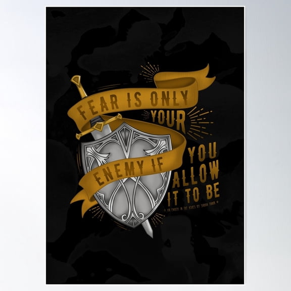 Fear Is Only Your Enemy... An Ember In The Ashes Poster Wall Art, Modern Wall Decor For Living Room Bedroom, 8x12 UNFRAMED