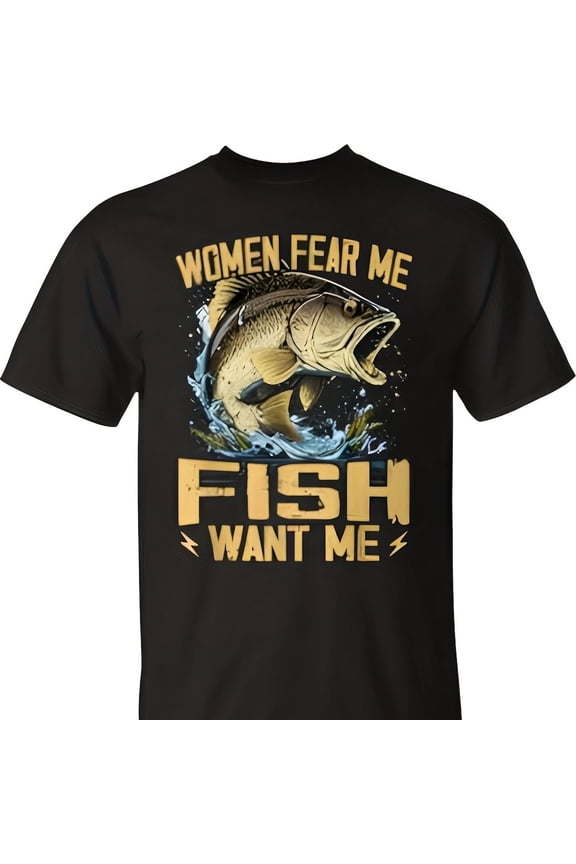 Fear Me Fish Want Me Fishing T-Shirt Retro Shirts Anime Shirts Cistian Clog Y2K, Retro Style, St2