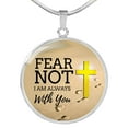 thumbnail image 1 of Fear Not God Is With You Isaiah 41:10 Christian Faith Circle Necklace, 1 of 10