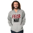 thumbnail image 1 of Fear Not Paint Splatter Christian Unisex Fleece Graphic Zip Up Hoodie Brisco Brands 5X, 1 of 5