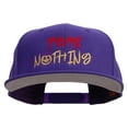 thumbnail image 1 of Fear Nothing Embroidered Wool Blend Flat Visor Pro Style Snapback Cap - Purple OSFM, 1 of 5