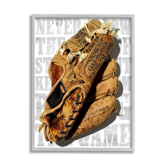 Fear Of Striking Out Phrase Sports Graphic Art Gray Framed Art Print Wall Art