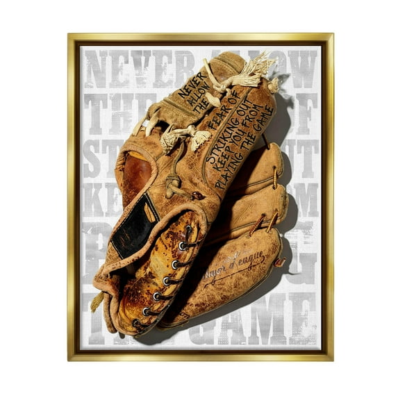 Fear Of Striking Out Phrase Sports Graphic Art Metallic Gold Framed Art Print Wall Art