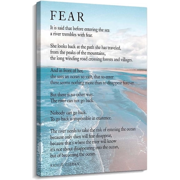 Fear Poem Wall Art poster  Literary Poetry Poster for Bedroom Bath Decoration for Bathroom Contemporary poster