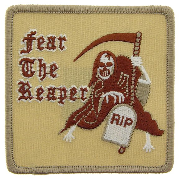 Fear The Reaper Patch Brown 3"