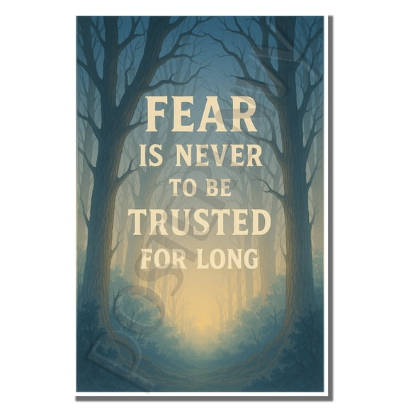 Fear is never to be trusted for long - Inspirational Poster - 18 inch x 12 inch