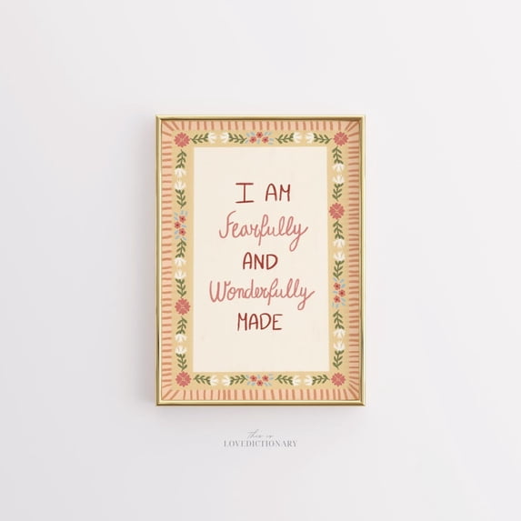 Fearfully Wonderfully Made Christian Nursery Wall Art, Distinctive ...