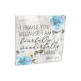 thumbnail image 1 of Fearfully Wonderfully Made Grey Floral 10 x 10 Wood Tabletop Sign Plaque, 1 of 4