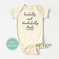 Fearfully And Wonderfully Made Onesies Faith Baby Christian Cute Baby Gift Bible Verse Newborn Religious Baby Bodysuit Gift Ideas Cute Baby Onesie, BABY BODYSUIT LAT 4424