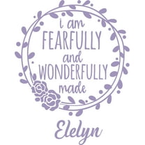 Fearfully Wonderfully Made Quote Customized Wall Decal - Custom Vinyl Wall Art - Personalized Name - Baby Girls Boys Kids Bedroom Wall Decal Room Decor Wall Stickers Decoration Size (30x15 inch)