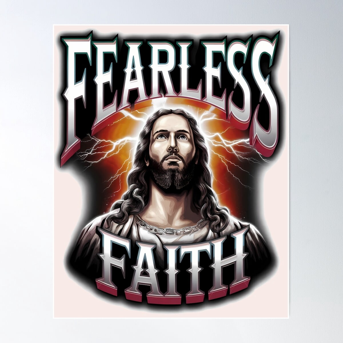 Fearless Faith – Deut. 31:6 Bootleg Aesthetic Jesus Quote Poster Wall ...